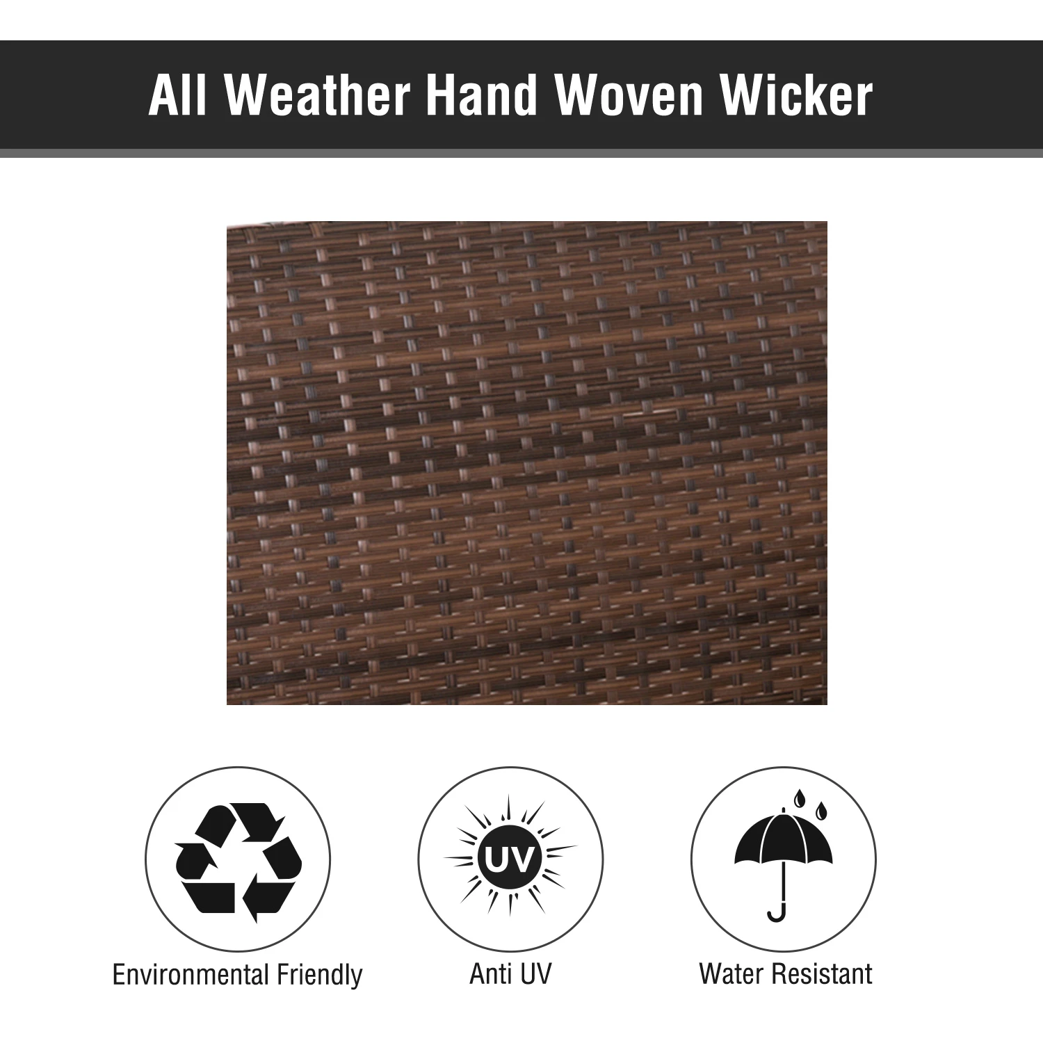 Outsunny 2 Person Wicker Hanging Swing Bench, Front Porch Swing Outdoor Chair With Cushions 550 Lbs. Weight Capacity For Backyard, Garden, Cream White 5 Outsunny 2 Person Wicker Hanging Swing Bench, Front Porch Swing Outdoor Chair With Cushions 550 Lbs. Weight Capacity For Backyard, Garden, Cream White - Image 5