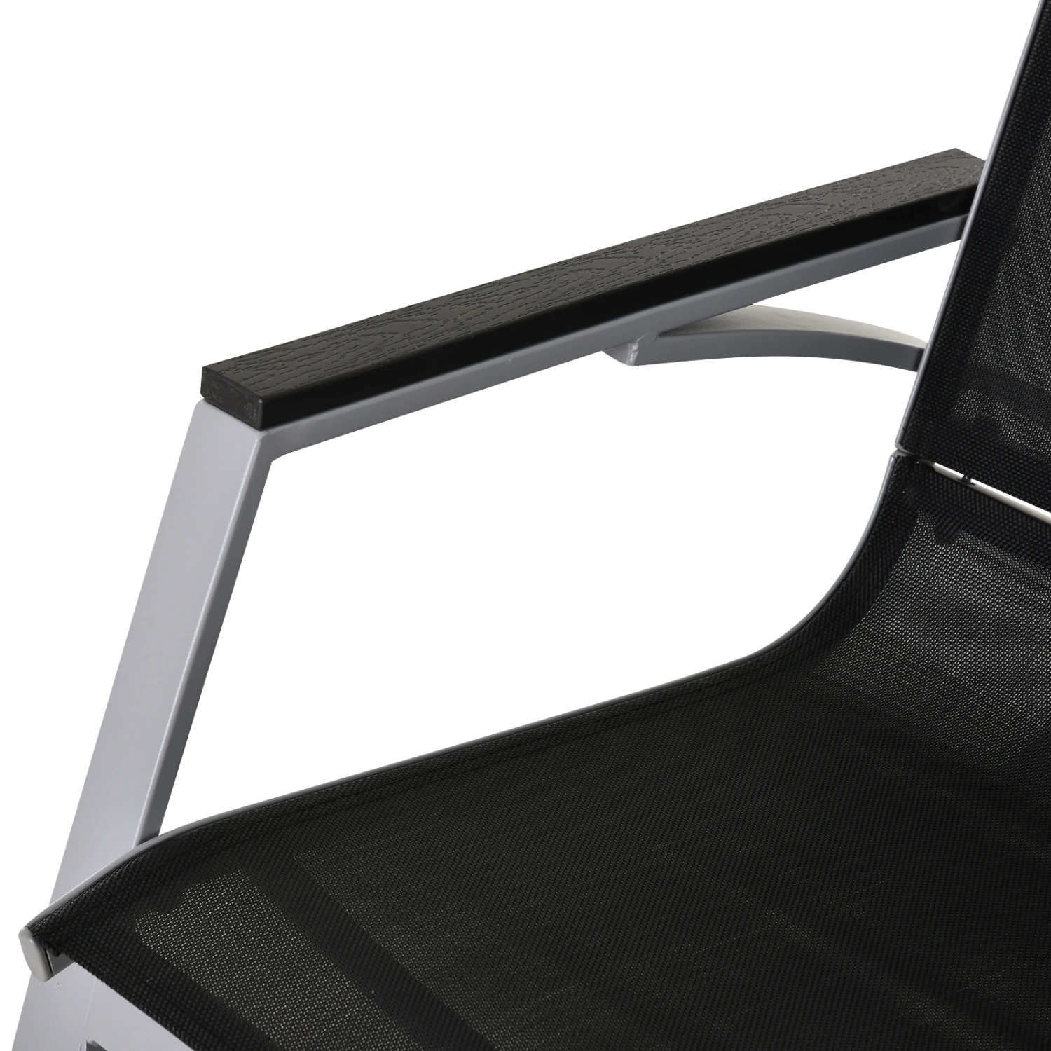 Outsunny Outdoor Modern Front Porch Patio Rocking Sling Chair - Black / Silver 11 Outsunny Outdoor Modern Front Porch Patio Rocking Sling Chair - Black / Silver - Image 11