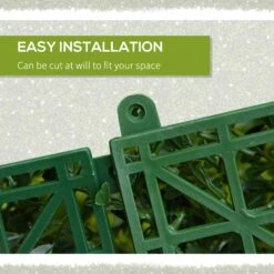 Outsunny 12 Piece Artificial Boxwood Privacy Fence Screen, 20" X 20" Faux Hedge Greenery Wall Decoration, UV Protected Indoor Outdoor Garden Décor With Milan Leaf And White Flowers -Outsunny wvNdd817ed2fb90af