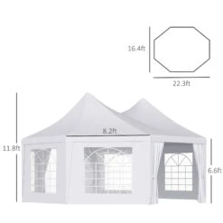 Outsunny 22' X 16' Canopy Party Event Tent With 2 Pull-Back Doors, Column-Less Event Space, & 8 Cathedral Windows 17 Outsunny 22' X 16' Canopy Party Event Tent With 2 Pull-Back Doors, Column-Less Event Space, & 8 Cathedral Windows -Outsunny x5Oc1718316e60aa8