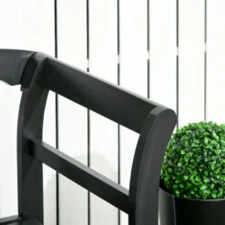 Outsunny Three-Person Wooden Bench, Three-Seater Outdoor Patio Bench, Backrest And Armrests, Rustic Country Diamond Pattern, Slatted Seat For Backyard, Porch Garden, Black -Outsunny xE4d4d1860aa22011