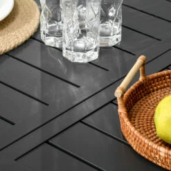 Outsunny 7 Piece Patio Dining Set For 6, Outdoor Aluminum Frame Dining Furniture Set With Expandable Table, Folding & Reclining Chairs With Mesh Fabric Seats, Black -Outsunny xTTd4d185cdb1c05b