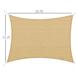 Outsunny 20' X 13' Rectangle Outdoor Patio Portable Shade Canopy Sun Sail - Sand -Outsunny xYWc17181531f1184