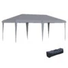 Outsunny 10' X 20' Pop Up Canopy Tent, Heavy Duty Tents For Parties, Outdoor Instant Gazebo Sun Shade Shelter With Carry Bag, For Catering, Events, Wedding, Backyard BBQ, Gray