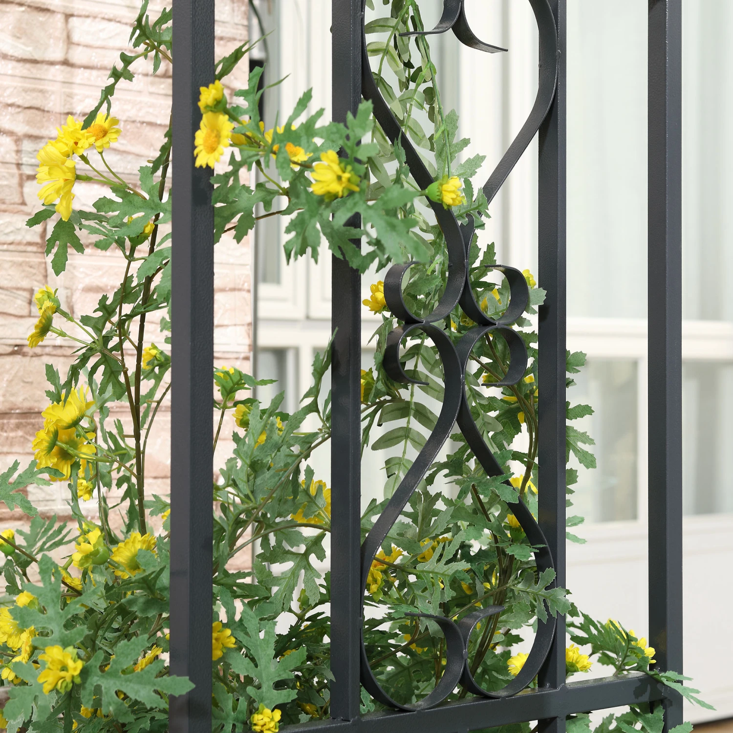 Outsunny 6.7' Steel Garden Arch Arbor With Scrollwork Hearts, Planter Boxes For Climbing Vines, Ceremony, Weddings, Party, Backyard, Lawn, Gray 10 Outsunny 6.7' Steel Garden Arch Arbor With Scrollwork Hearts, Planter Boxes For Climbing Vines, Ceremony, Weddings, Party, Backyard, Lawn, Gray - Image 10