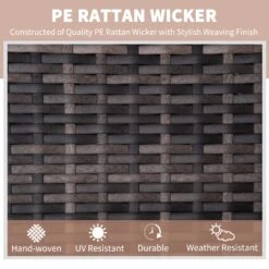 Outsunny Outdoor Patio Recliner With All Hand-Woven Wicker, Adjustable Lounge Chair W/ Cushions, Rust-Resistant Metal Frame For Backyard, Garden, Patio, Red -Outsunny xtC75c17ed2fb9535