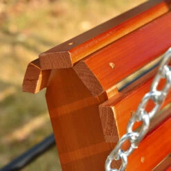 Outsunny Porch Swing With Chains And Cupholders, 2 Person Wooden Patio Swing Chair, 440 Lbs. Weight Capacity, For Garden, Poolside, Backyard, Brown -Outsunny xwld4d181720ae65a