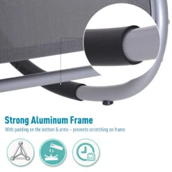 Outsunny Zero Gravity Rocking Lounge Sling Reclining Chair With Padded Headrest - Grey -Outsunny xx020917e717e2d84