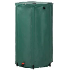 Outsunny 105 Gallon Rainwater Harvesting System Collection Tank With Collapsible Runoff