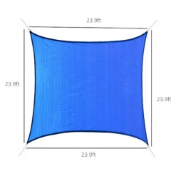 Outsunny 24' X 24' Outdoor Patio Sun Shade Sail Canopy Square UV Resistant - Navy Blue -Outsunny yGZc1718172252050