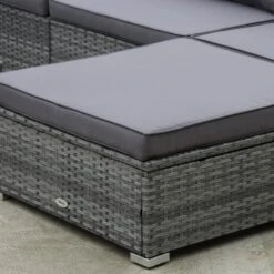 Outsunny Patio Furniture Set, 8 Pieces, Sectional Sofa, All Weather PE Plastic Rattan Conversation Set, Tempered Glass Table, 6 Seats, 1 Ottoman Footstool, Soft Cushions For Lawn, Backyard, Grey 16 Outsunny Patio Furniture Set, 8 Pieces, Sectional Sofa, All Weather PE Plastic Rattan Conversation Set, Tempered Glass Table, 6 Seats, 1 Ottoman Footstool, Soft Cushions For Lawn, Backyard, Grey -Outsunny yJ67c117ed37bb6b3