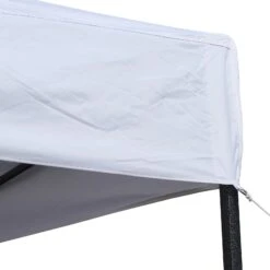 Outsunny 9.7' X 14.5' Folding Gazebo Steel Canopy Party Tent With Pulling Bag - White -Outsunny yZrb9517e6ba0b77c