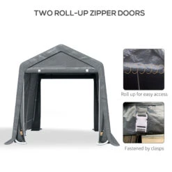Outsunny 9.2' X 7.9' Garden Garage Storage Tent, Metal Frame Bike Shed W/ Zipper Doors -Outsunny ydZb1017f2768c549