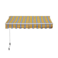 Outsunny 8' X 7' Manual Retractable Sun Shade Patio Awning - Orange, Black And Grey -Outsunny yetdaa1831c122443