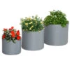 Outsunny Set Of 3 Outdoor Planter Set, 13/11.5/9in, MgO Flower Pots With Drainage Holes, Outdoor Ready & Stackable Plant Pot For Indoor, Entryway, Patio, Yard, Garden