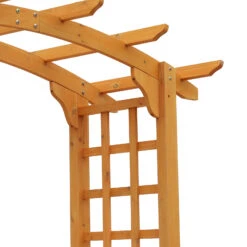 Outsunny 7.5' Fir Wood Round Outdoor Garden Pergola Style Arbor Arch Trellis -Outsunny z3275617fe800e123