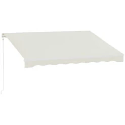 Outsunny 10' X 8' Electric Awning, Retractable Awning, UV Protection Sun Shade Shelter With Remote Controller And Manual Crank Handle For Deck, Balcony, Yard, Cream