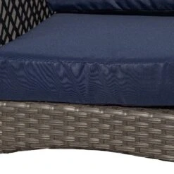 Outsunny 4-Piece Outdoor Wicker Sofa Set, Outdoor PE Rattan Conversation Furniture With 4 Chairs & Table, Water-Fighting Material, Blue -Outsunny z7e73917e6a3284e9