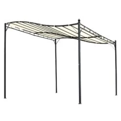 Outsunny 10' X 10' Steel Outdoor Pergola Gazebo Patio Canopy With Durable & Spacious Weather-Resistant Design, Cream White -Outsunny z91daa1831ff16d5a