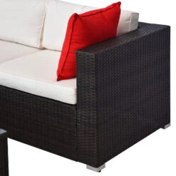 Outsunny 5-Piece Outdoor Sectional Furniture, Patio Wicker Couch, All-Weather PE Rattan Sofa Set With Cushions, Pillows, Glass Coffee Table For Garden, Backyard, Cream White 24 Outsunny 5-Piece Outdoor Sectional Furniture, Patio Wicker Couch, All-Weather PE Rattan Sofa Set With Cushions, Pillows, Glass Coffee Table For Garden, Backyard, Cream White -Outsunny zCvd4d17f8117435f