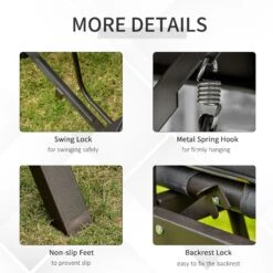 Outsunny 3-Seat Patio Swing Chair, Converting Flatbed, Outdoor Porch Swing Glider With Adjustable Canopy, Removable Cushions, Pillows For Garden, Poolside, Backyard, Gray 17 Outsunny 3-Seat Patio Swing Chair, Converting Flatbed, Outdoor Porch Swing Glider With Adjustable Canopy, Removable Cushions, Pillows For Garden, Poolside, Backyard, Gray -Outsunny zFr45e17e6ca112bb