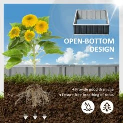 Outsunny 3x3 Ft Galvanized Raised Garden Bed, Metal Outdoor Planter Box For Gardening Vegetables Flowers And Herbs, Grey 12 Outsunny 3x3 Ft Galvanized Raised Garden Bed, Metal Outdoor Planter Box For Gardening Vegetables Flowers And Herbs, Grey -Outsunny zQI8cd17ed33267d5