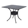 Outsunny 36" Square Patio Table With 2" Dia Umbrella Hole, Cast Aluminum Outdoor Dining Table, Outdoor Bistro Table For Garden, Backyard, Porch, Black