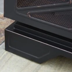 Outsunny 26" Outdoor Steel Square Fire Pit With Grill Net For BBQ, Safety Spark/Ember Cover & Classic Stylish Appearance -Outsunny zUz81c17e71907ea2