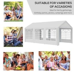 Outsunny 10' X 20' Outdoor Party Tent & Carport With Removable Sidewalls And Windows, Portable Garage Canopy Tent, Sun Shade Shelter, For Parties, Wedding, Outdoor Events, BBQ Grill -Outsunny za82f117e6a0deecc
