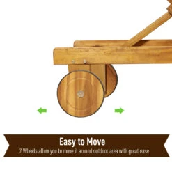 Outsunny Mesh Acacia Wood Adjustable Outdoor Sun Lounger With Wheels -Outsunny zaOf0517e69c4a52d