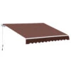 Outsunny Outside Residential Pop-Out Polyester Awning W/ UV & Rain Protection Brown