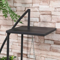 Outsunny 5 Tier Metal Plant Stand, Half Moon Shape Curved Flower Pot Holder Shelf, 2 Pack, Black -Outsunny zcTd4d1801abc3b79