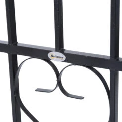 Outsunny Outdoor Metal Garden Arbor Arch With Double Gate, Weather-Fighting Dark Grey Epoxy Coating, & Steel Construction -Outsunny zgvb9a17e69fb9de9