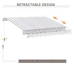 Outsunny 10' X 8' Retractable Sun Shade Patio/Window Awning - Polyester Fabric - Beige 16 Outsunny 10' X 8' Retractable Sun Shade Patio/Window Awning - Polyester Fabric - Beige -Outsunny zh2d4d18447f5ee39