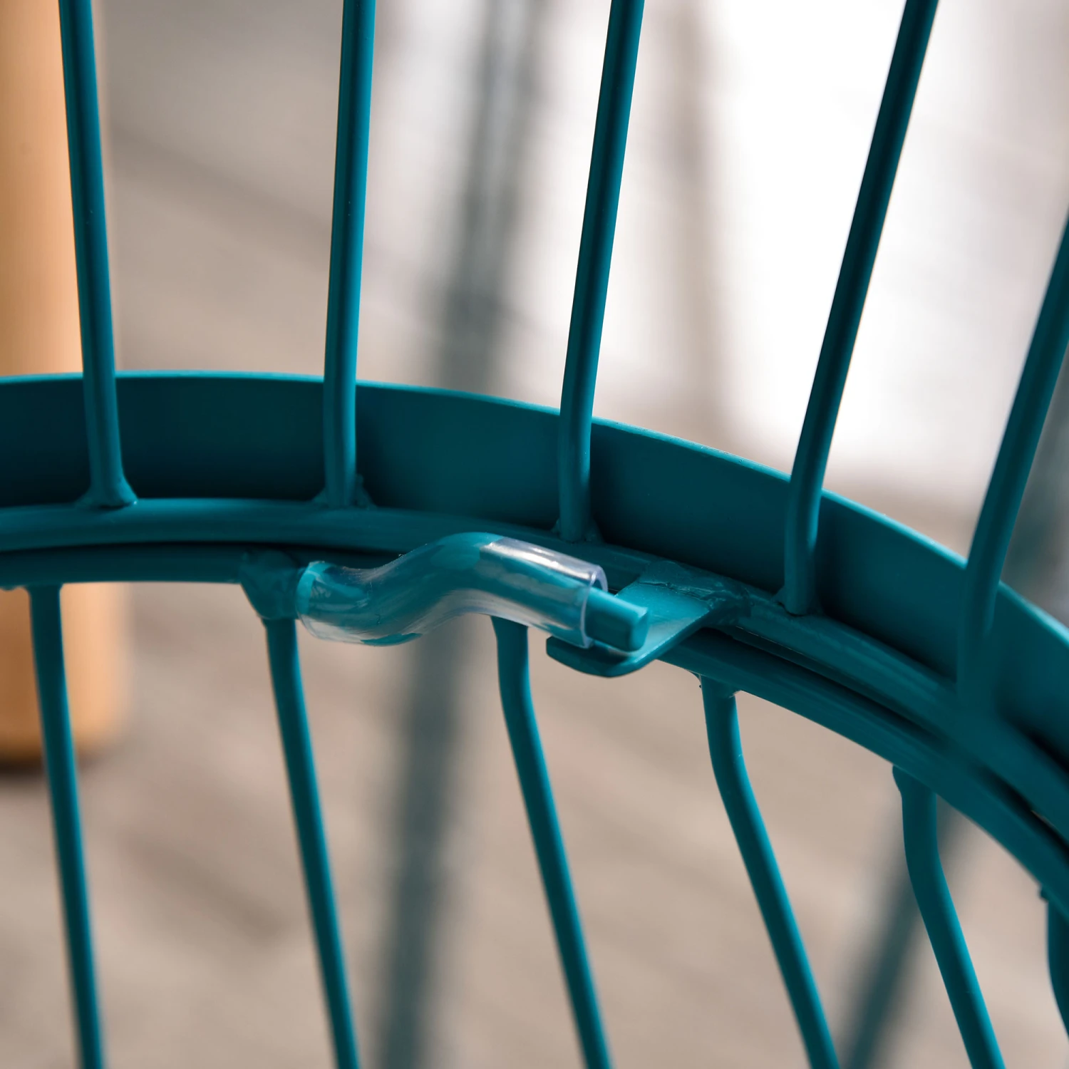 Outsunny 16" Steel Patio Side Table, Garden End Table With Hourglass Design, Accent Table For Outdoor And Indoor Use, Blue 9 Outsunny 16" Steel Patio Side Table, Garden End Table With Hourglass Design, Accent Table For Outdoor And Indoor Use, Blue - Image 9