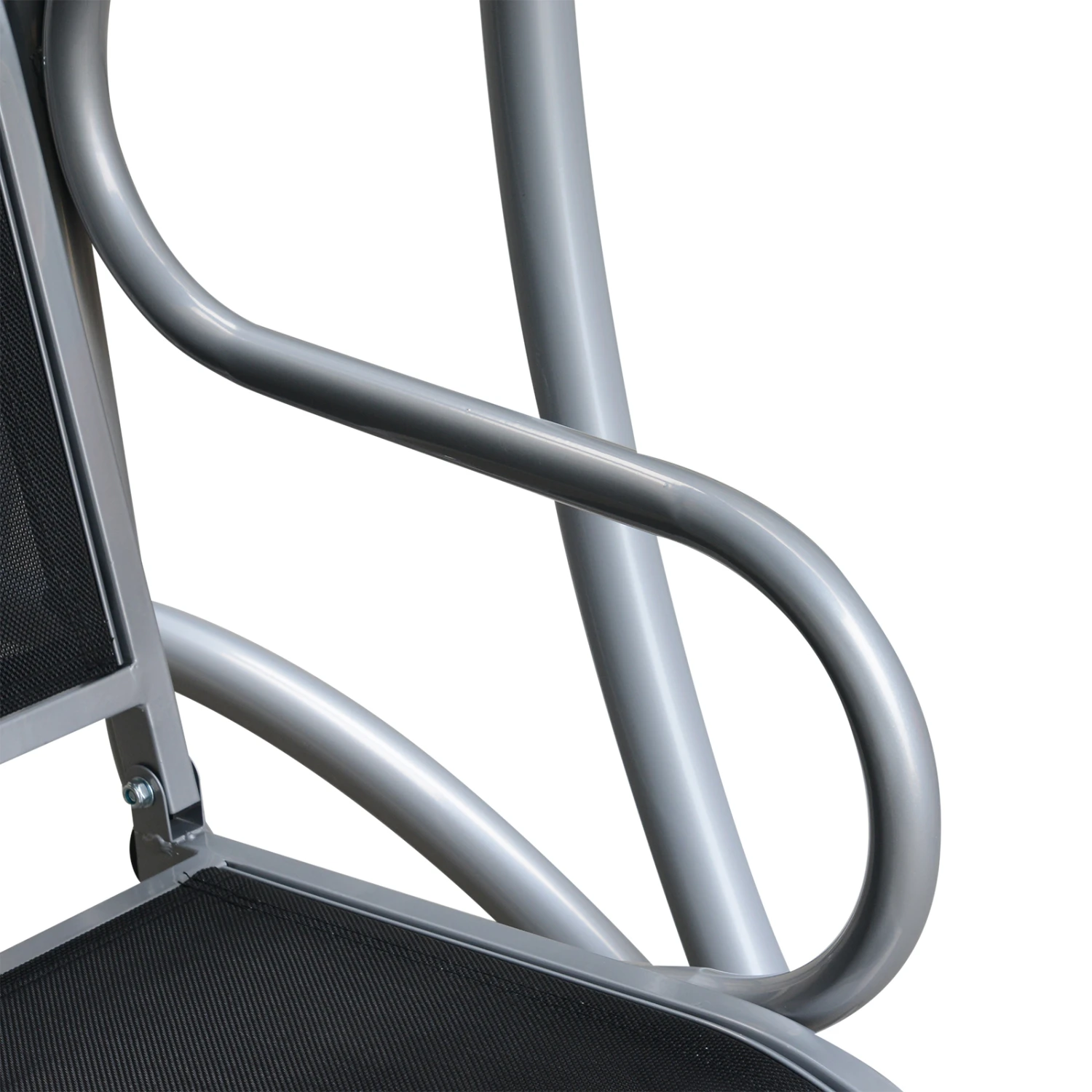 Outsunny 3-Seat Patio Swing Chair, Outdoor Canopy Swing With Stand, Adjustable Shade, Steel Frame For Adults, Garden, Poolside, Black 10 Outsunny 3-Seat Patio Swing Chair, Outdoor Canopy Swing With Stand, Adjustable Shade, Steel Frame For Adults, Garden, Poolside, Black - Image 10